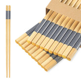 LOROTOCO palillos de bambú reutilizables de 20 pares, antideslizantes y duraderos para comer.