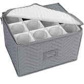 LotFancy contenedor para almacenamiento de vasos de vino, organiza 12 copas de forma segura.