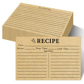 LOTMER tarjetas-recetas 100 hojas frente con título y tiempos de cocción