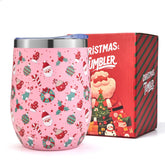 Lovydro vaso de vino 12oz con motivos navideños para brindar en casa.