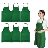 Delantal LOYHUANG verde liso 6 piezas, ideal para cambios rápidos en la cocina