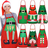Delantal LOYIM navideño con bolsillos, práctico para cocinar con estilo festivo.