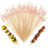 Palillos LOYIM de cóctel en bambú, 8 pulgadas, color rosa perla, decoran bebidas.