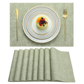 Manteles LQICAI verde, conjunto de 6, protección para la mesa en comidas diarias.