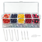 lucasng Contenedor de condimentos con tapa plegable, ideal para fiestas.