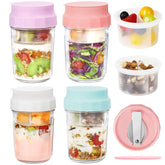 LUCKJOY vaso para avena de remojo nocturno con divisores para mantener crujientes