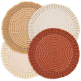 Lucomb placemats redondos bohemios de 4 piezas para mesa elegante y resistente