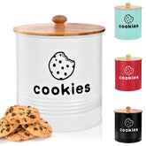 LUKMILEE latA galletas blanca con tapa hermética para conservar frescura
