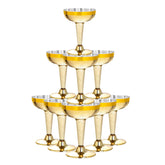 Copas Lullaby con borde dorado para brindis elegantes en bodas