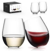LUNA & MANTHA copas sin tallo de 18 onzas, cristal claro para vinos.