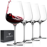 Copa de vino tinto Luna y Mantha, tallo elegante para degustaciones aromáticas.