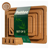 Tabla de bambú LunaHush grande para cortar, superficie estable para cocinar.