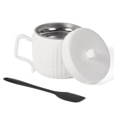 Lunavita bote frontal mostrando tapa y asa para almacenamiento seguro