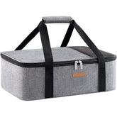 LUNCIA Portacazuela aislada exterior gris, transporte cómodo para comidas en cualquier evento.