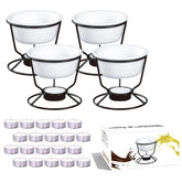 Luvan fondue cerámico 150 ml: conjunto para chocolate y queso, ideal para fondue familiar