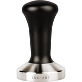 LuxHaus prensa para café expreso 58mm con base plana de acero inoxidable para extracción uniforme.