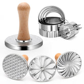 Luxiv tres moldes de metal para galletas, patrones versátiles de repostería.