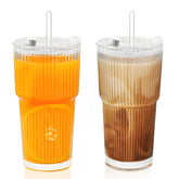 Vaso LYBHWBF de cristal 20oz con tapas y pajitas para bebidas variadas
