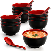 Lyellfe set de 10 tazones miso con cucharas, ideal para servir a la familia
