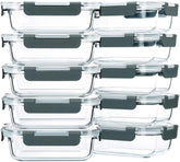 Conjunto de diez recipientes de vidrio M MCIRCO de 22 oz para meal prep.