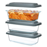 M MCIRCO pan de horno de vidrio borosilicato, 1800 ml, ideal para hornear y servir.
