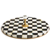 MACKENZIE-CHILDS Curso de Quesos, tablero charcutería con patrón Courtly Check, ideal para impresionar.