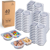MACTANO 40 recipientes con tapa doble para condimentos, ideal para picnic