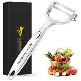 MAD SHARK Pelador de verduras Ultra afilado con cuchilla serrada para un deslizamiento suave.