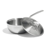 Saucier Made In con acero inoxidable 2 cuartos, superficie amplia para salsas suaves.