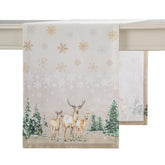 Maison d' Hermine corredor de mesa con ciervo en el bosque; ideal para decoraciones festivas.