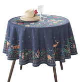 Mantel redondo Maison d' Hermine con acuarela europea para cenas elegantes.