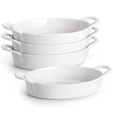 Bandeja cerámica oval MALACASA de 8x5 pulgadas para hornear y servir.