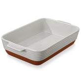 Bandeja MALACASA para lasaña en cerámica gris, vista superior para hornear.