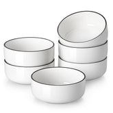 MALACASA LUNA: conjunto de 6 tazones blancos para desayunos y cereales.