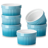 Conjunto MALACASA de ramequines 8 oz en azul para hornear porciones generosas