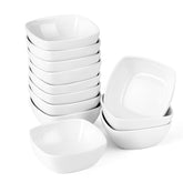 Tazones MALACASA de porcelana 5 oz en set de 12, ideal para aperitivos y postres.