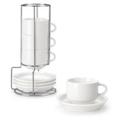 MALACASA tazas espresso 8 oz conjunto de 4 para espresso intenso.