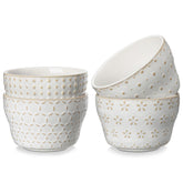 Tazón postre MALACASA 8oz en blanco arctico, ideal para porciones individuales.