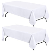 Mantel blanco White Classic WEALUXE para mesa rectangular 60x102, resistente a manchas y arrugas.