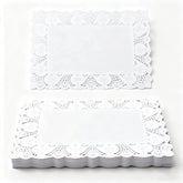 Manteles de papel con encaje blanco para eventos elegantes