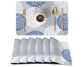 Manteles Qiyi 12x18 azul flor brote: protege la mesa y añade elegancia.