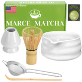 Marce batidor de matcha de bambú blanco para mezclar suavemente