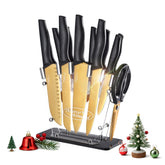 Marco Almond Gold: cuchillo chef dorado para cortes precisos en la cocina.