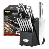 Marco Almond conjunto de cuchillos con bloque 14 piezas listo para cocinar.