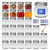 Jarras Mason 8 oz de Maredash con tapas para almacenamiento seguro de especias.