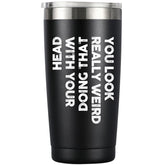 Vaso térmico MASGALACC con diseño divertido, ideal para oficina y regalo.