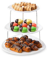Masirs bandeja plegable de tres niveles para aperitivos, ahorro de espacio.