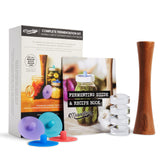 Masontops kit de fermentación con jarras de boca estrecha para lotes pequeños.