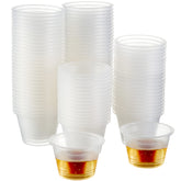 MATANA 100 jager bomb copa claras, interior muestra doble cámara para bebidas en capas.