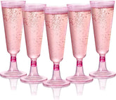 Copas MATANA 24 de champán rosa con purpurina, ideales para bodas.